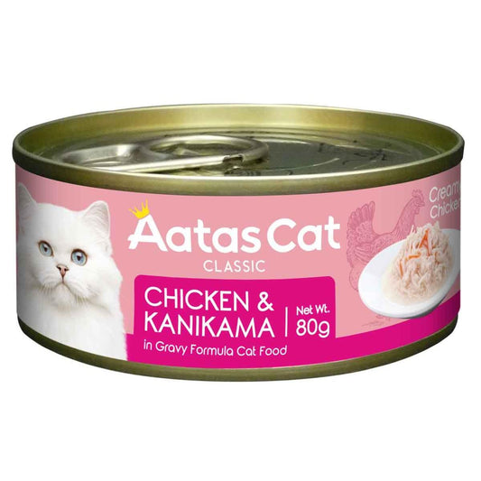 Aatas Creamy Chicken & Kanikama in Gravy Formula Wet Cat Food 80g