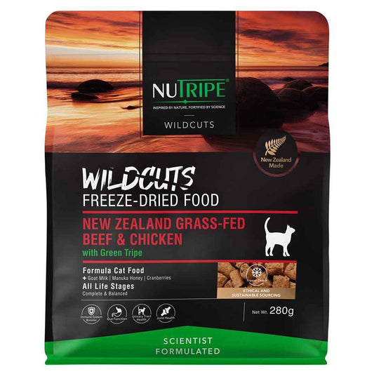 Nutripe Wildcuts Beef & Chicken With Green Tripe Freeze-Dried Cat Food
