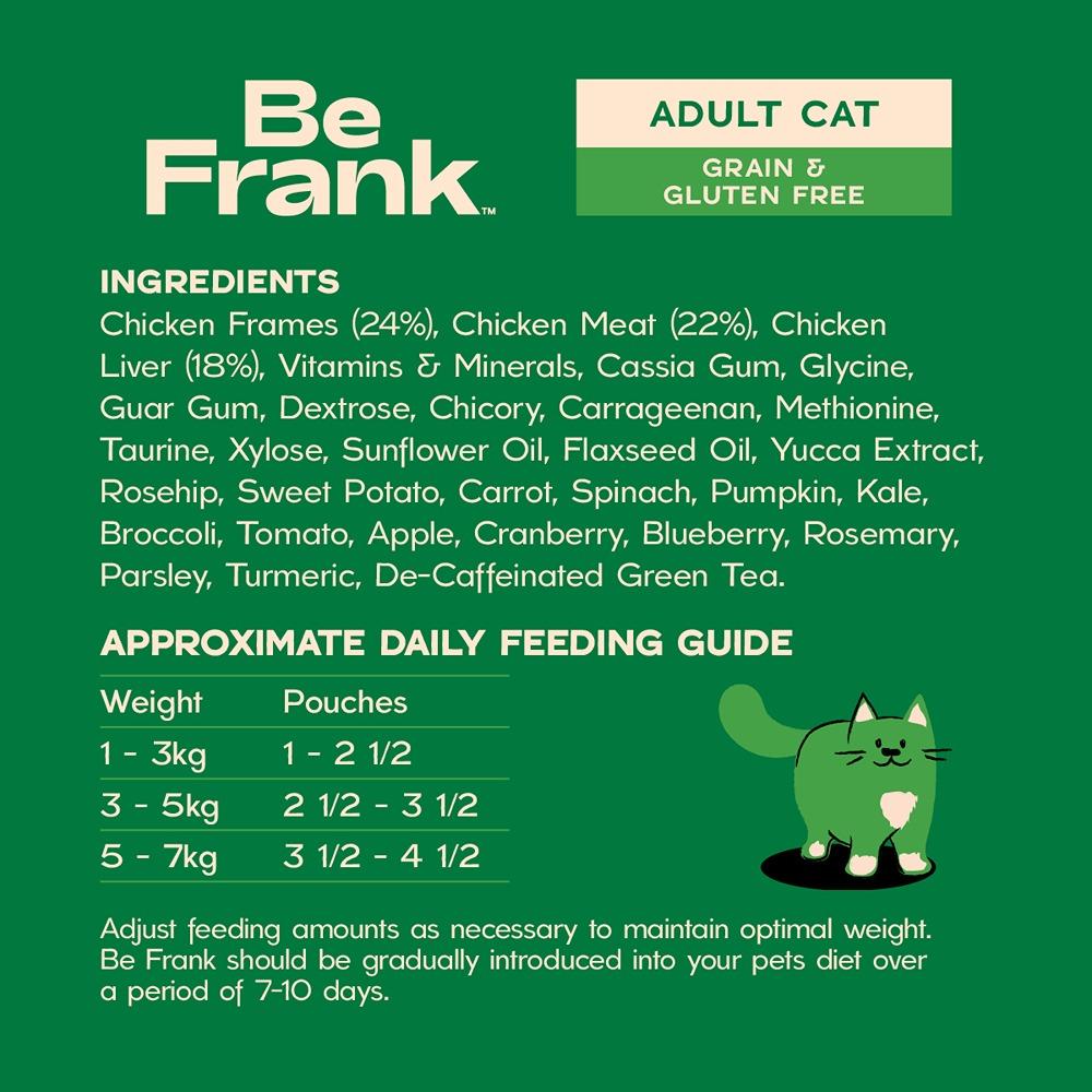 Be Frank Grain Free Adult Chicken Pate Wet Cat Food 85g