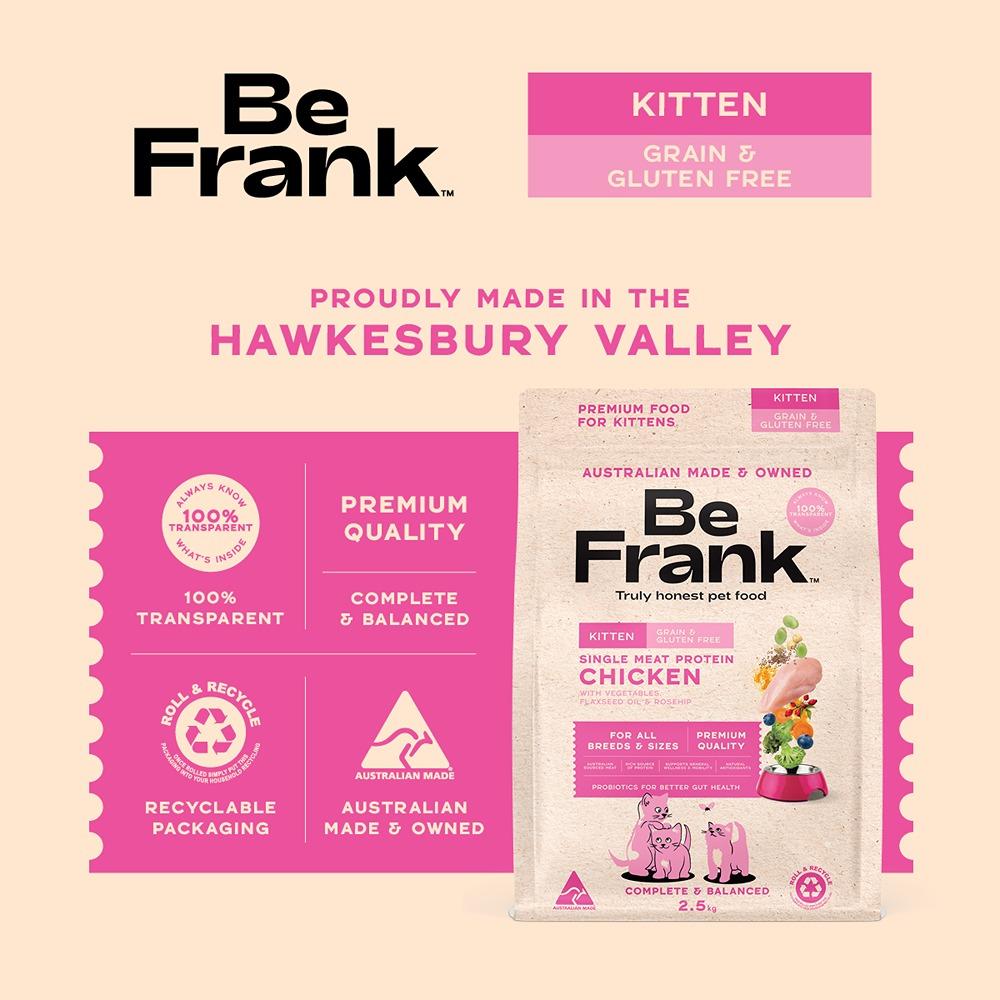 Be Frank Grain Free Kitten Chicken Dry Cat Food 2.5kg