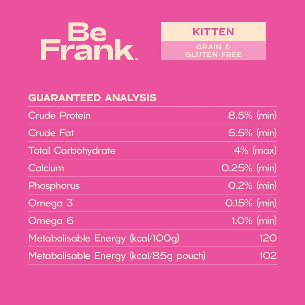Be Frank Grain Free Kitten Chicken Pate Wet Cat Food 85g