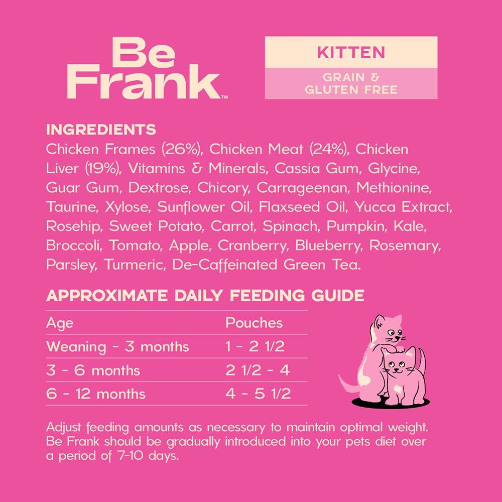 Be Frank Grain Free Kitten Chicken Pate Wet Cat Food 85g