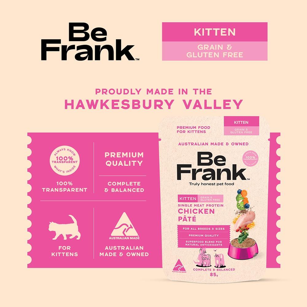 Be Frank Grain Free Kitten Chicken Pate Wet Cat Food 85g
