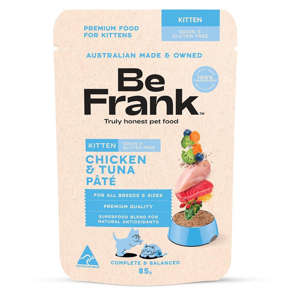 Be Frank Grain Free Kitten Chicken & Tuna Pate Wet Cat Food 85g