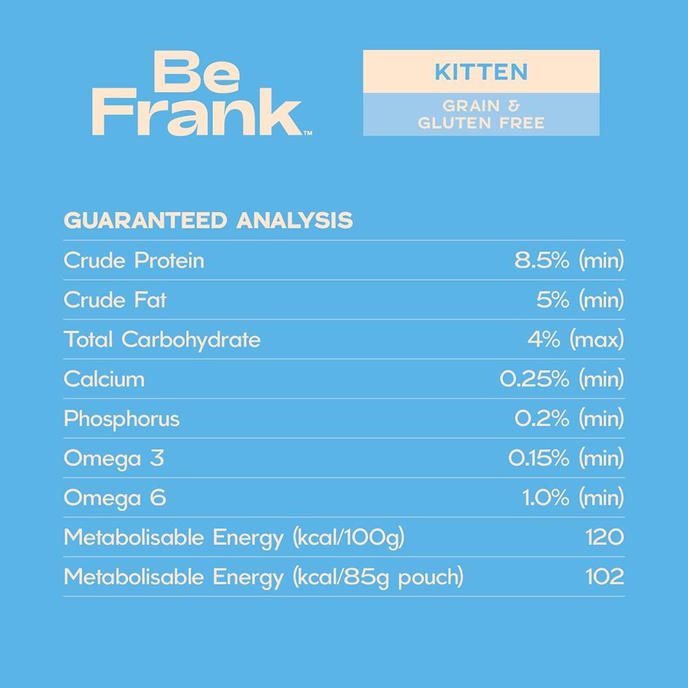 Be Frank Grain Free Kitten Chicken & Tuna Pate Wet Cat Food 85g