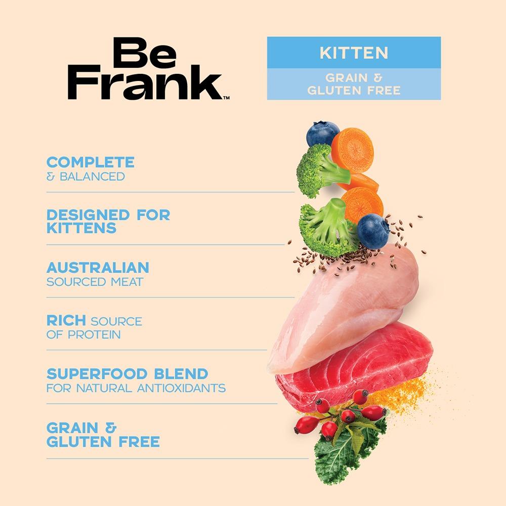 Be Frank Grain Free Kitten Chicken & Tuna Pate Wet Cat Food 85g