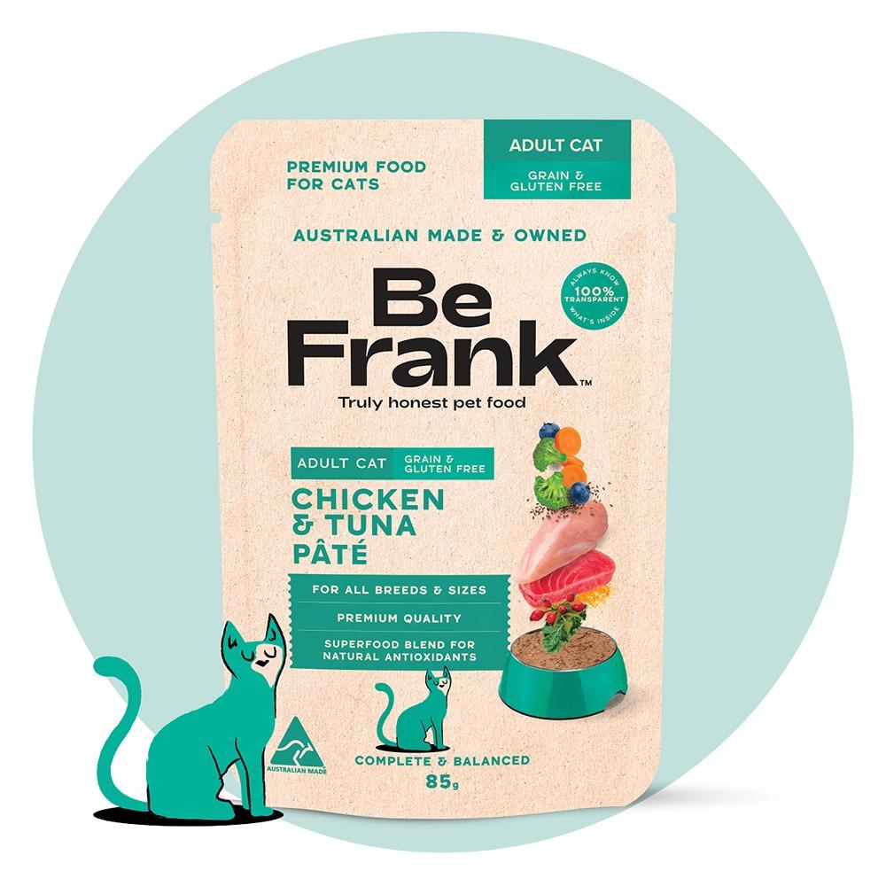 Be Frank Grain Free Adult Chicken & Tuna Pate Wet Cat Food 85g