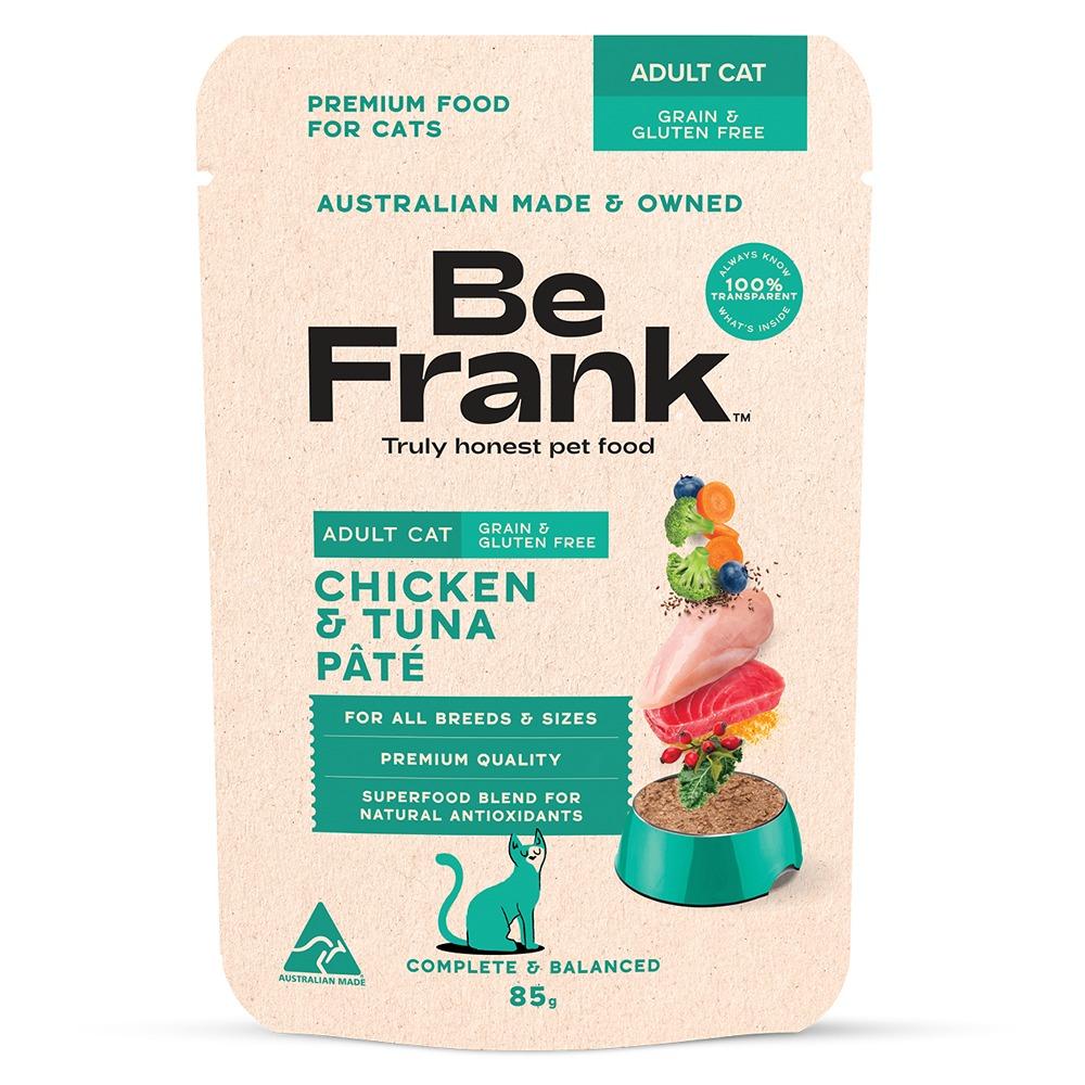 Be Frank Grain Free Adult Chicken & Tuna Pate Wet Cat Food 85g
