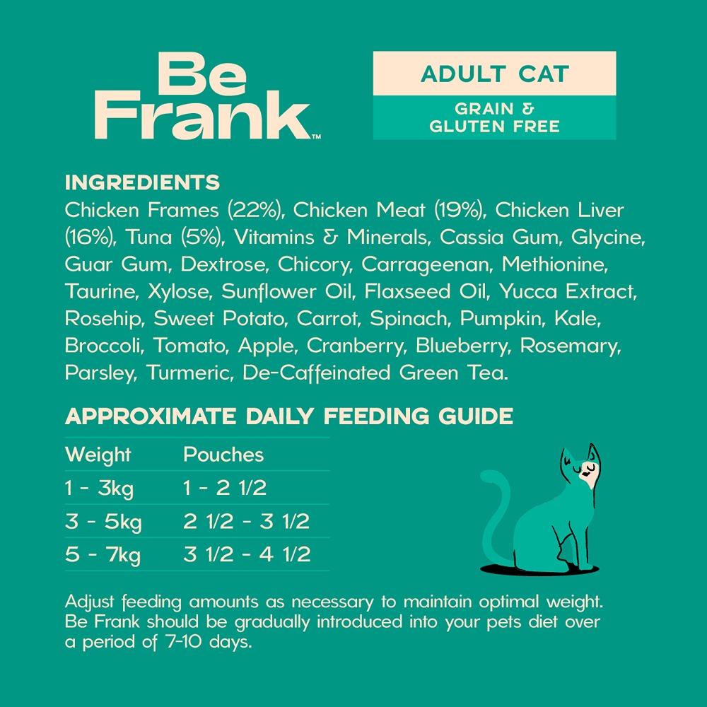 Be Frank Grain Free Adult Chicken & Tuna Pate Wet Cat Food 85g