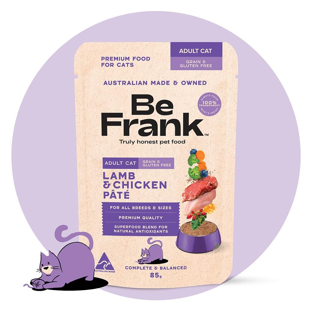 Be Frank Grain Free Adult Lamb & Chicken Pate Wet Cat Food 85g