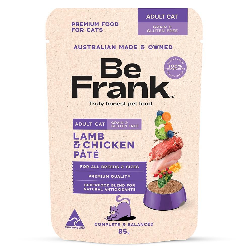 Be Frank Grain Free Adult Lamb & Chicken Pate Wet Cat Food 85g
