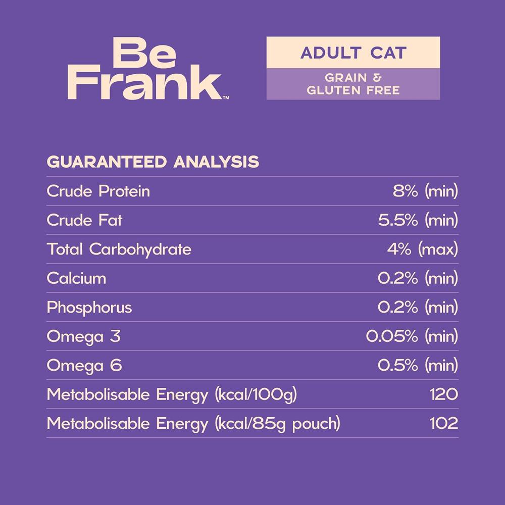 Be Frank Grain Free Adult Lamb & Chicken Pate Wet Cat Food 85g