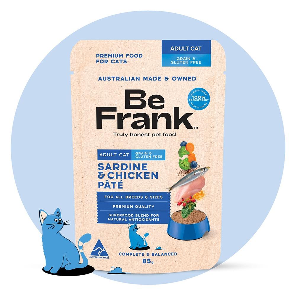 Be Frank Grain Free Adult Sardine & Chicken Pate Wet Cat Food 85g