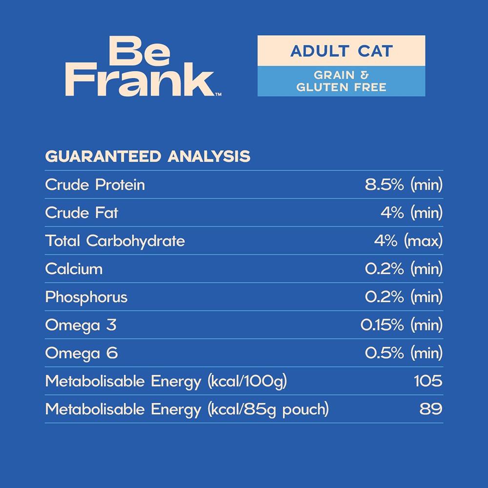 Be Frank Grain Free Adult Sardine & Chicken Pate Wet Cat Food 85g