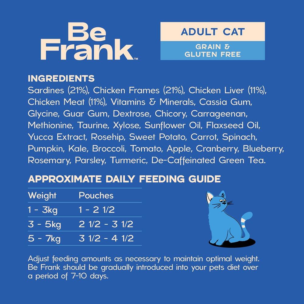Be Frank Grain Free Adult Sardine & Chicken Pate Wet Cat Food 85g