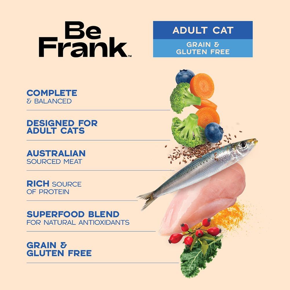 Be Frank Grain Free Adult Sardine & Chicken Pate Wet Cat Food 85g
