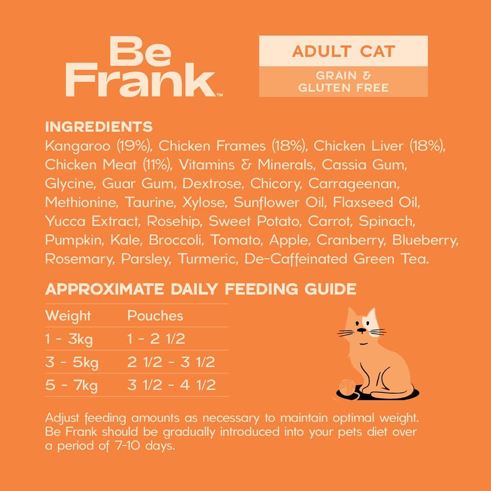 Be Frank Grain Free Adult Kangaroo & Chicken Pate Wet Cat Food 85g