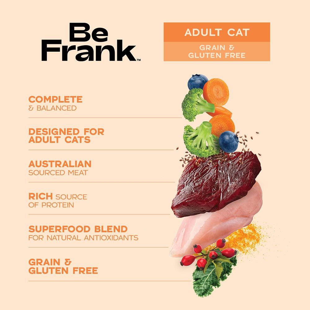 Be Frank Grain Free Adult Kangaroo & Chicken Pate Wet Cat Food 85g