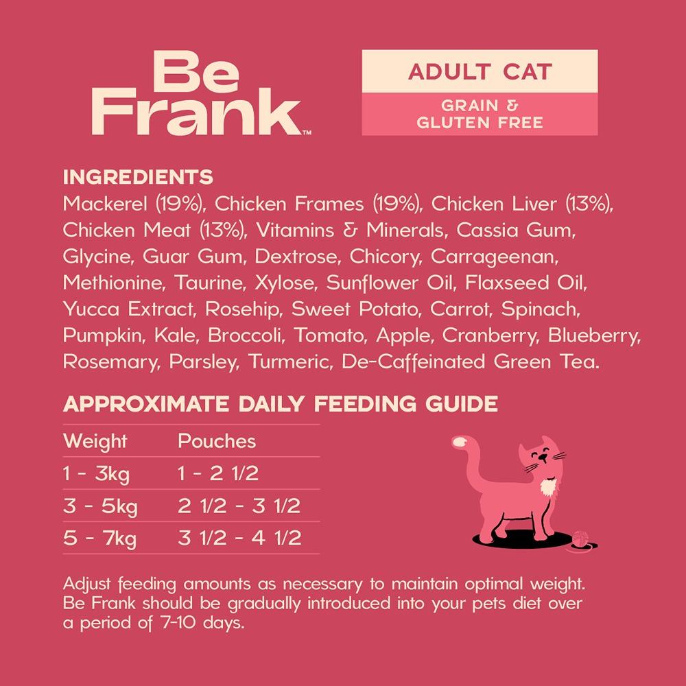 Be Frank Grain Free Adult Mackerel & Chicken Pate Wet Cat Food 85g