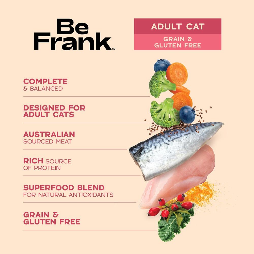 Be Frank Grain Free Adult Mackerel & Chicken Pate Wet Cat Food 85g