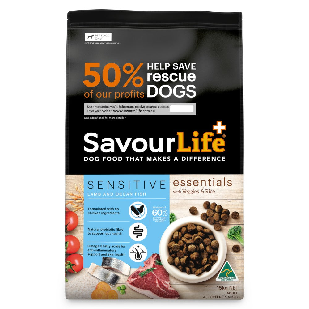 SavourLife Essentials Adult Sensitive Lamb & Ocean Fish Dry Dog Food