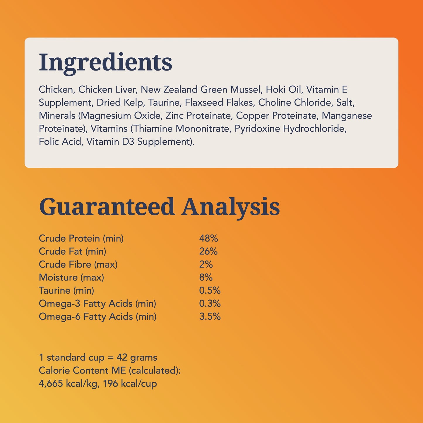 Feline Natural Freeze Dried Chicken Dry Cat Food