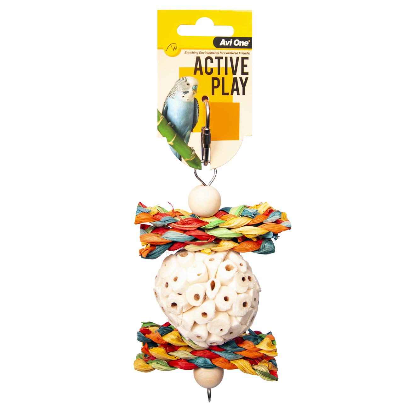 Avi One Bird Toy Grass Ball With Woven Leaves