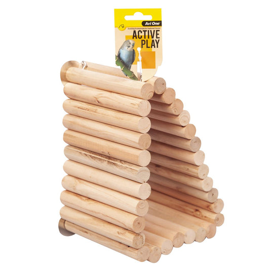 Avi One Bird Perch Wooden Triangle Nest