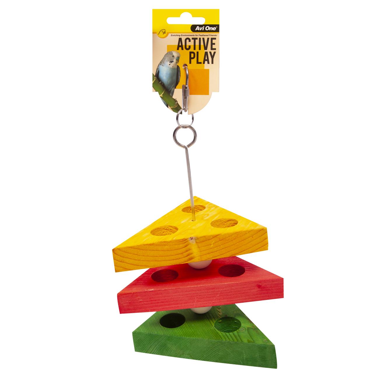 Avi One Bird Toy Wooden Triangle Kabob