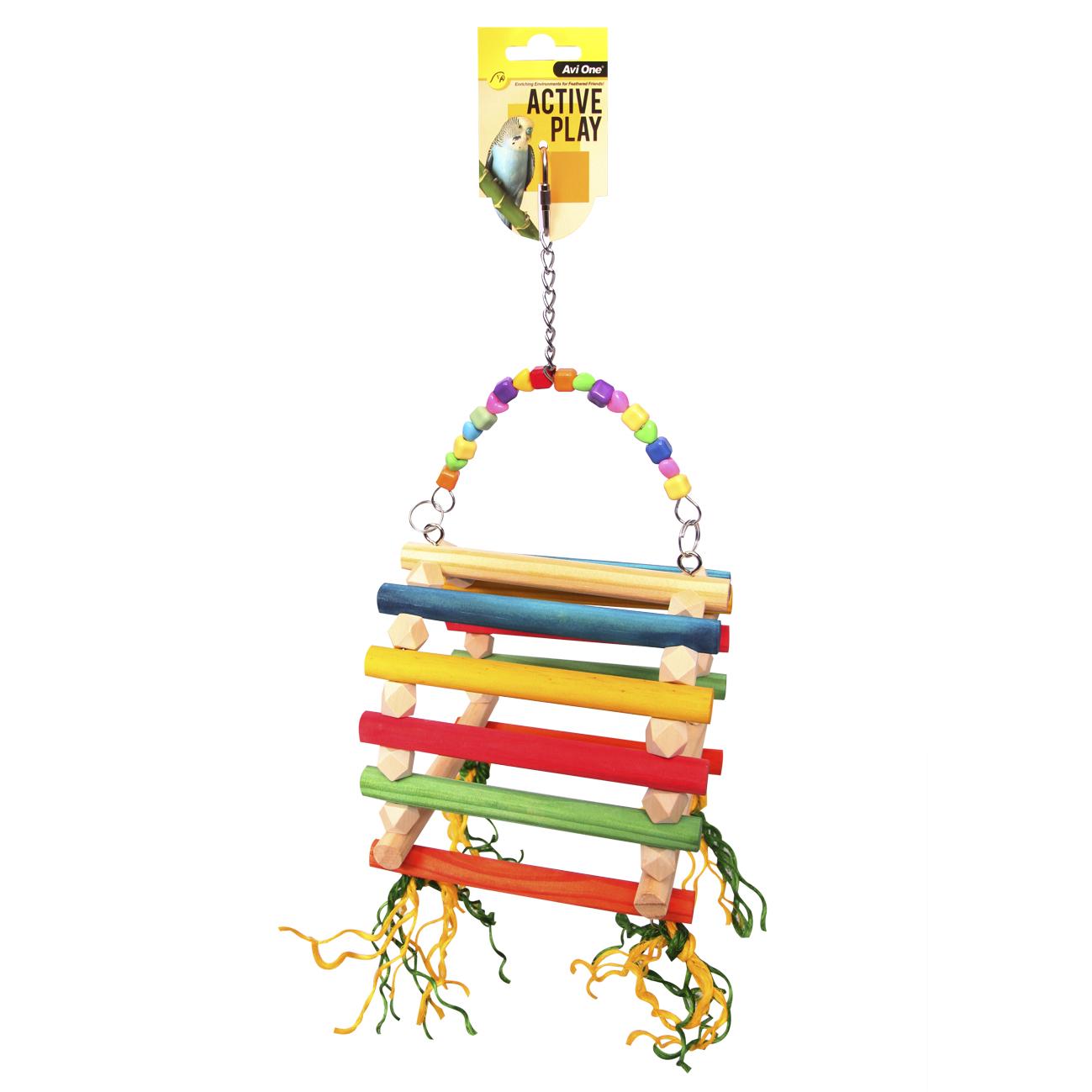 Avi One Bird Toy Wooden Arch Swing With Dowels