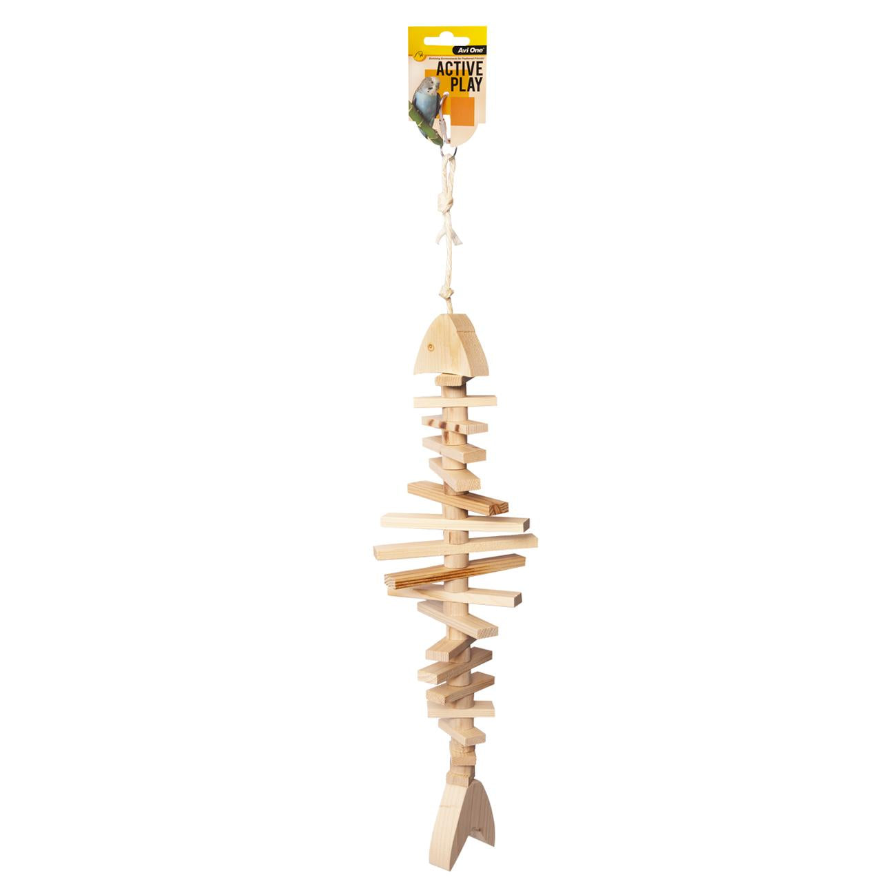 Avi One Bird Toy Wooden Fish