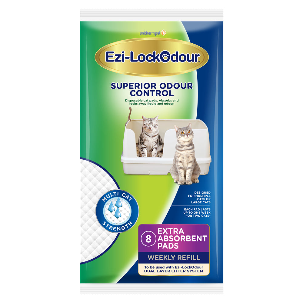 Ezi-Lockodour Extra-Absorbent Cat Pads 8 Pack