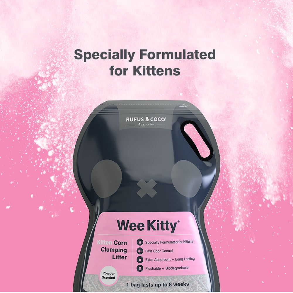 Rufus & Coco Wee Kitty Kitten Corn Clumping Cat Litter