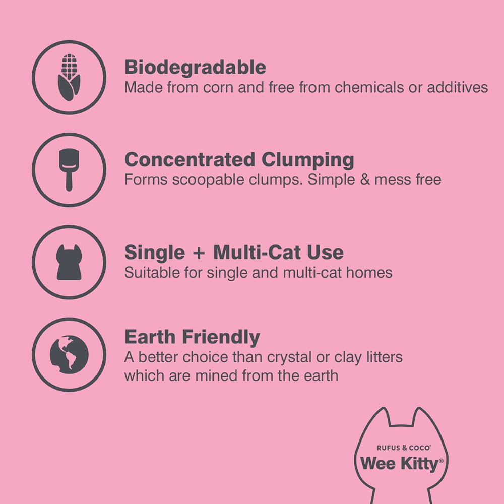 Rufus & Coco Wee Kitty Kitten Corn Clumping Cat Litter