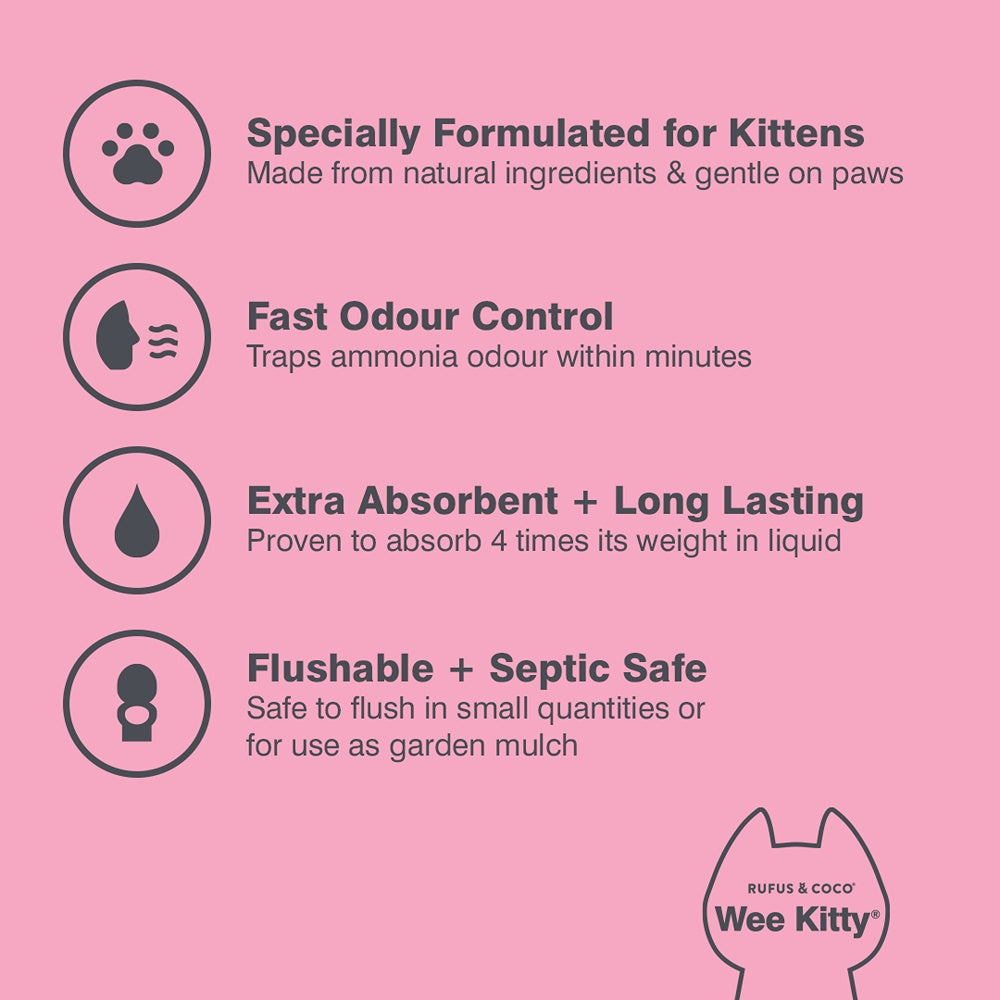 Rufus & Coco Wee Kitty Kitten Corn Clumping Cat Litter