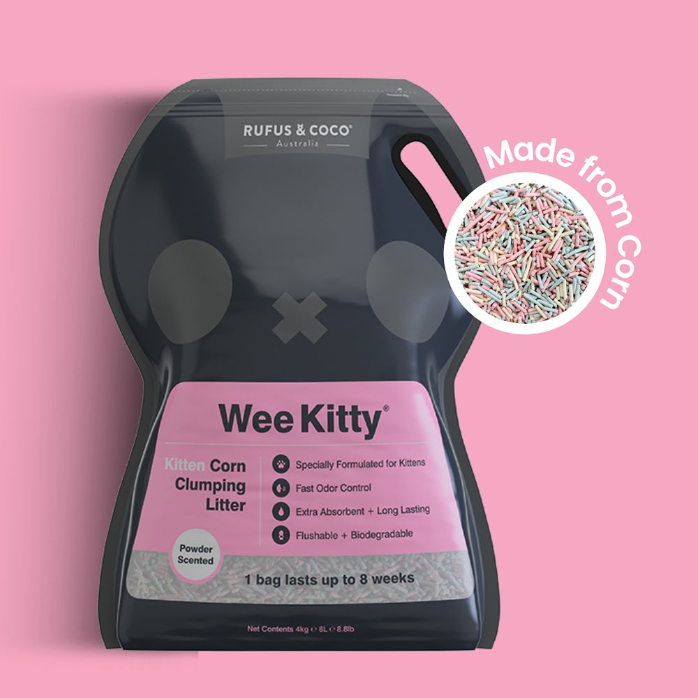 Rufus & Coco Wee Kitty Kitten Corn Clumping Cat Litter