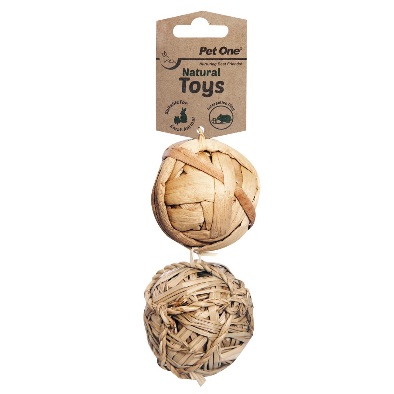 Pet One Small Animal Natural Toy Hyacinth & Hay Balls