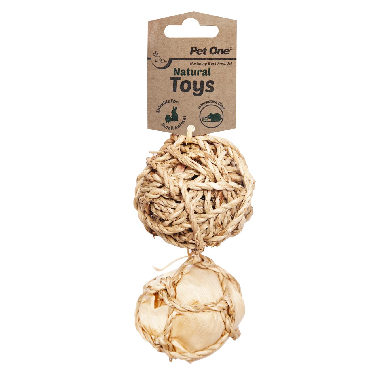 Pet One Small Animal Natural Toy Grass & Leaf Balls