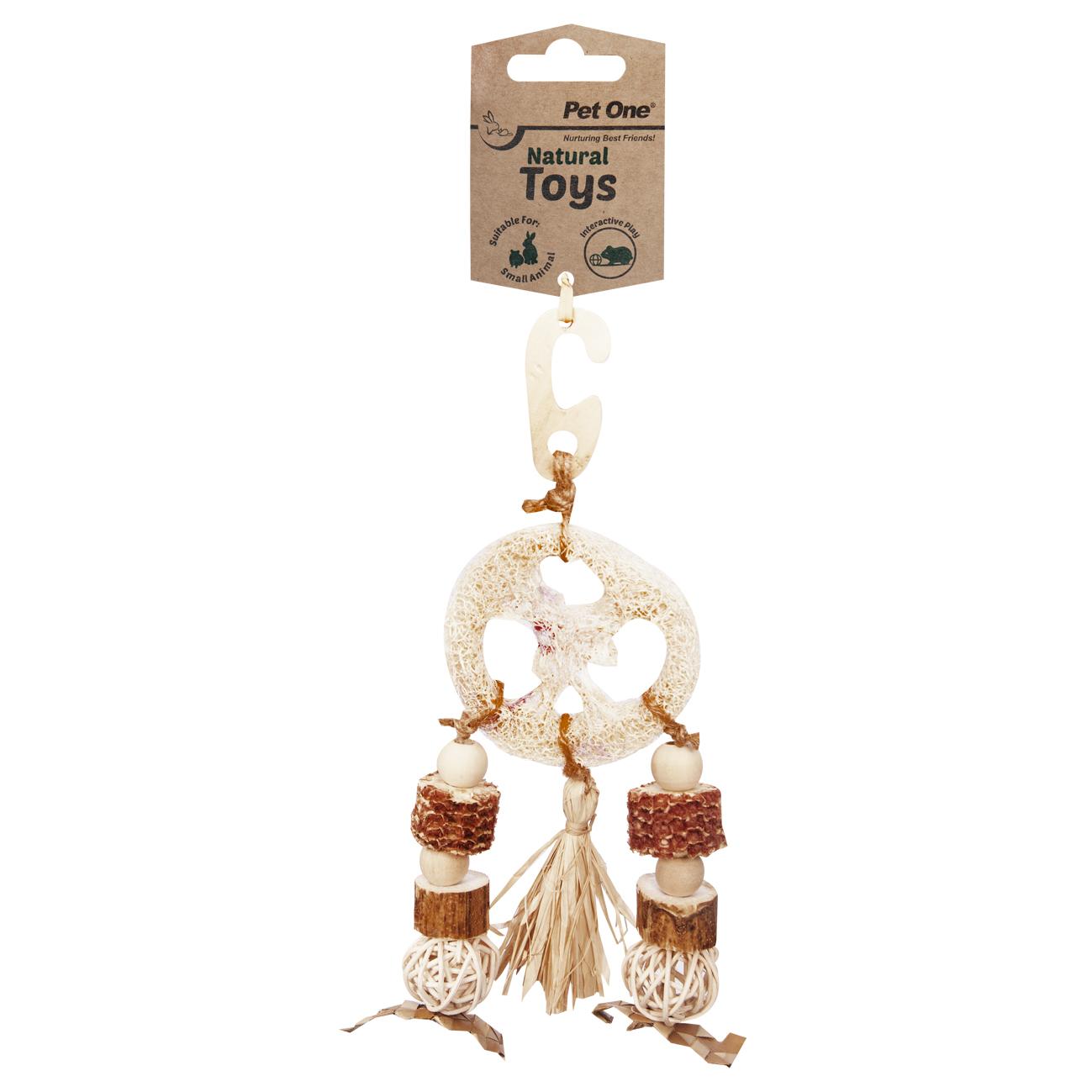 Pet One Small Animal Natural Toy Loofah Dreamcatcher