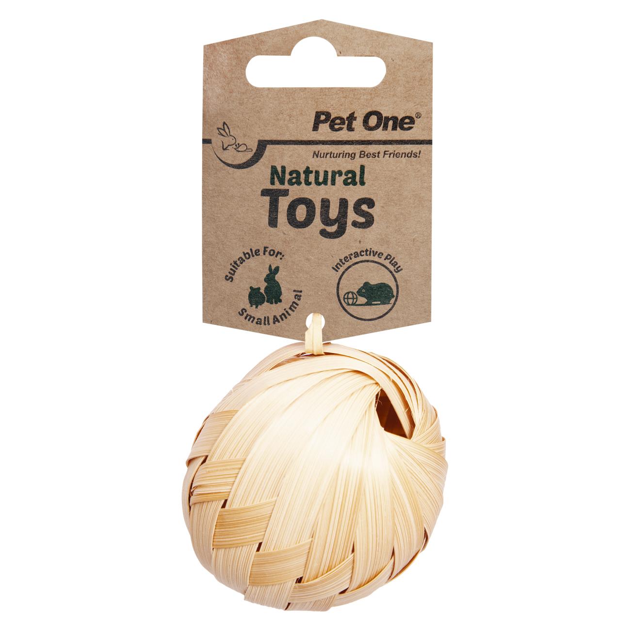 Pet One Small Animal Natural Toy Bamboo Run and Rattle Ball