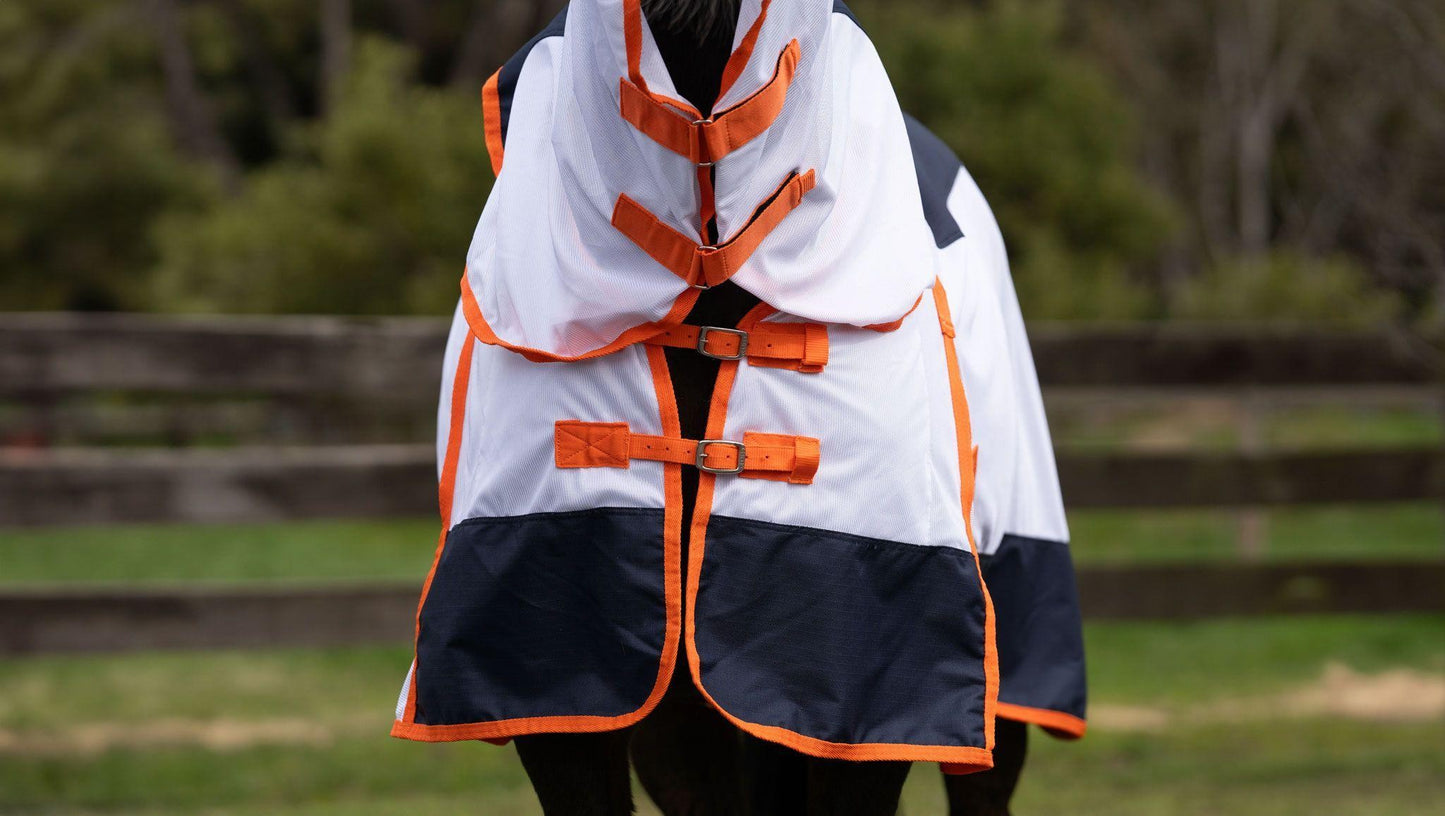Caribu AeroMist Detach-a-Neck Midnight Orange Horse Rug
