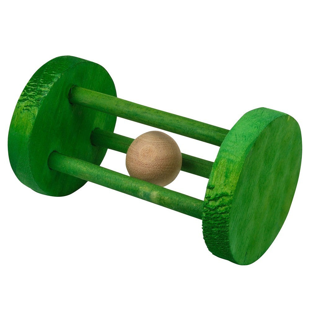 Lexi & Me Small Animal Wooden Chew Toy Rolling Barrel Green