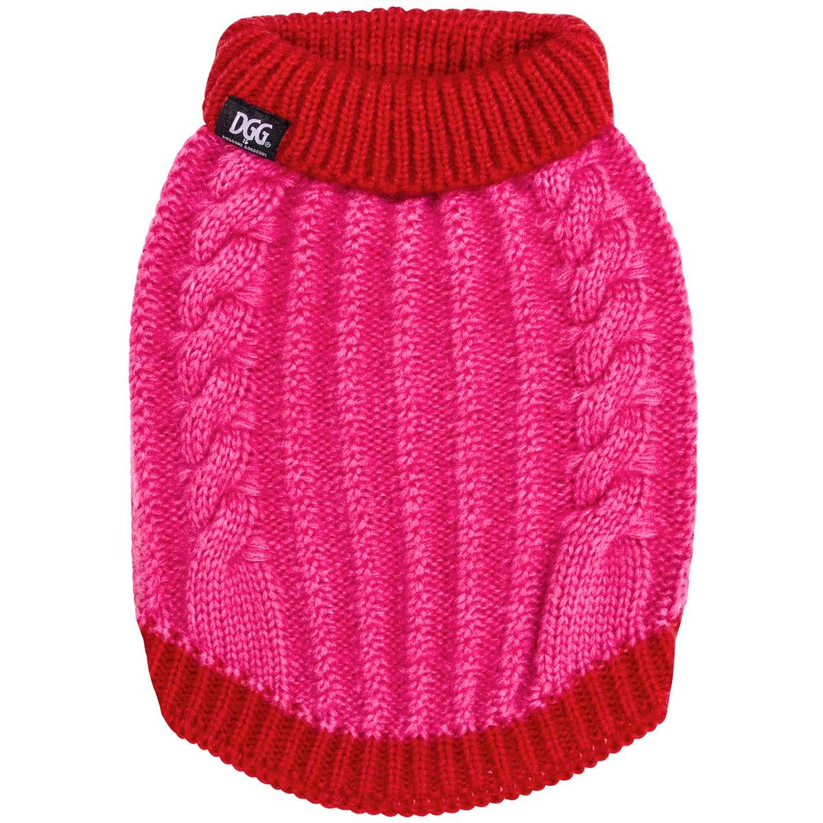 DGG Chunky Knit Dog Jumper Melon/Raspberry