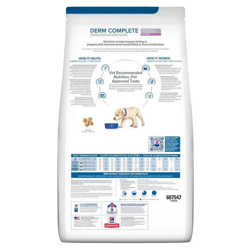 Hill's Prescription Diet Derm Complete Puppy Rice & Egg Recipe Dry Dog Food 6.48kg