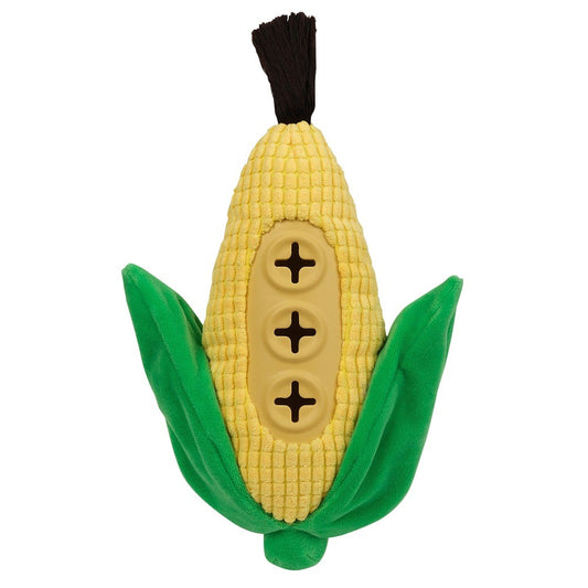 Lexi & Me Corn Plush & Rubber Treat Dog Toy