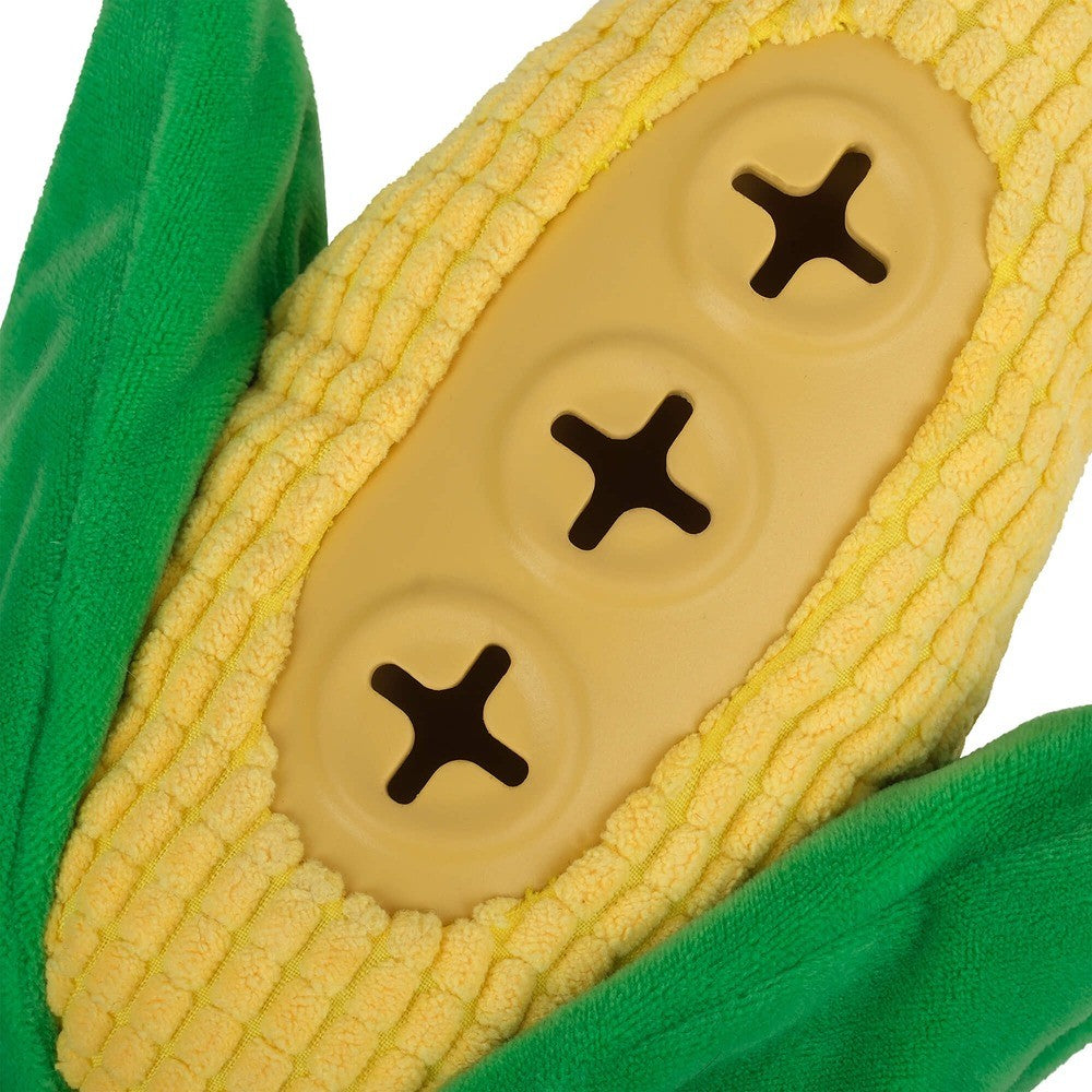 Lexi & Me Corn Plush & Rubber Treat Dog Toy