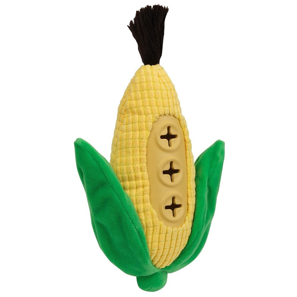 Lexi & Me Corn Plush & Rubber Treat Dog Toy