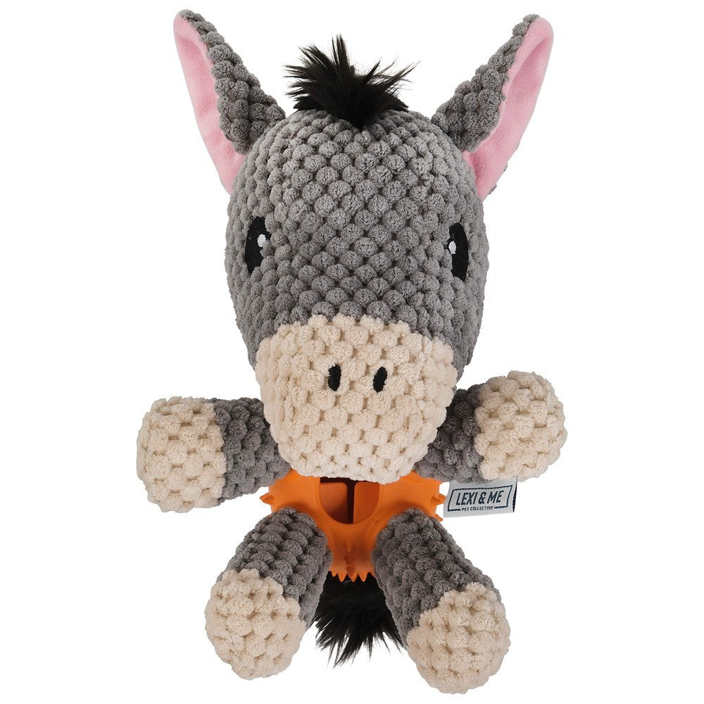 Lexi & Me Donkey Plush & Rubber Treat Dog Toy
