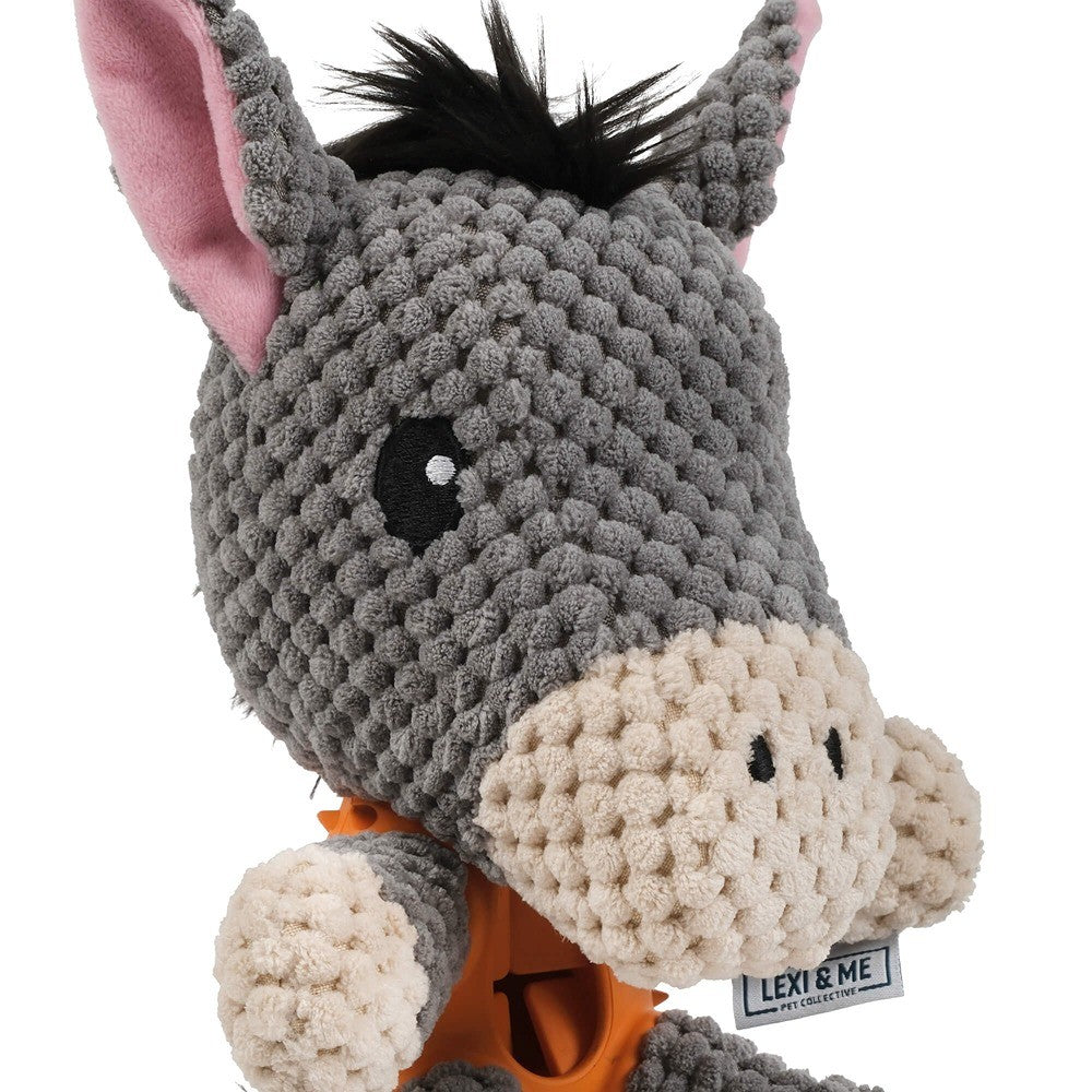 Lexi & Me Donkey Plush & Rubber Treat Dog Toy