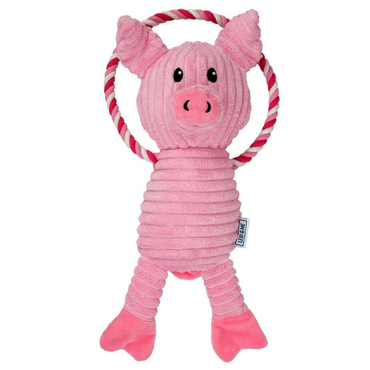 Lexi & Me Pig Plush/Rope Tug Dog Toy